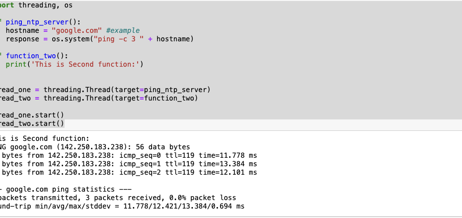 Parallel Execution in Python: Running Multiple Functions Threading